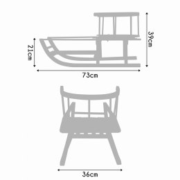 Sanki drewniane z podnóżkiem 75cm