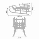 SOLIDNE Sanki drewniane LUSSO z oparciem i sznurkiem