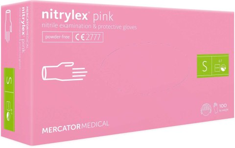 Rękawice Nitrylowe 100 szt. 7-S Nitrylex Pink