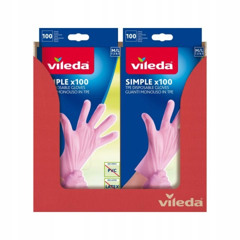 Rękawice Vileda Simple x100 M/L Rękawice Vileda Simple x100 M/L