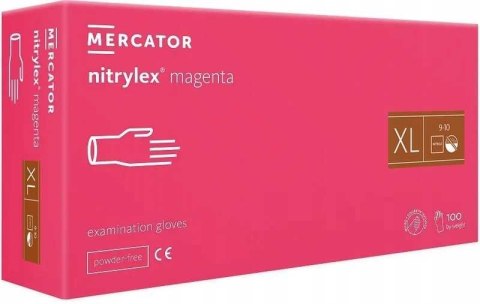 Rękawice Nitrylowe 100 szt. 10-XL Nitrylex Magenta