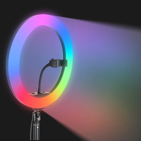 Lampa pierścieniowa do selfie RGB + 2x Statyw Lampa pierścieniowa do selfie RGB + 2x Statyw
