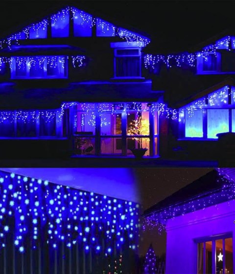 Sople lampki 100LED kurtyny świetlne Niebieski Sople lampki 100LED kurtyny świetlne Niebieski