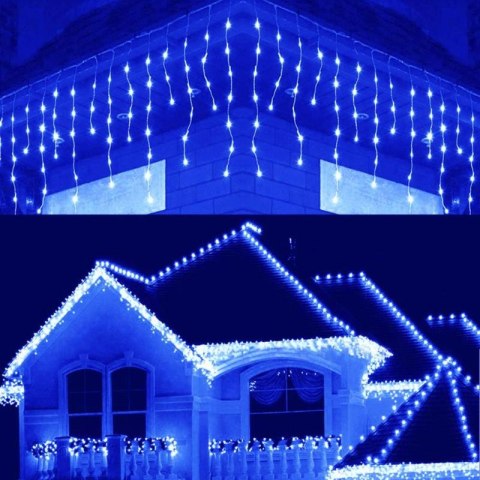 Sople lampki 100LED kurtyny świetlne Niebieski Sople lampki 100LED kurtyny świetlne Niebieski
