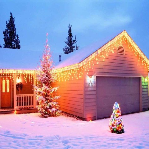 Sople lampki 200LED kurtyny świetlne Biały Ciepły Sople lampki 200LED kurtyny świetlne Biały Ciepły