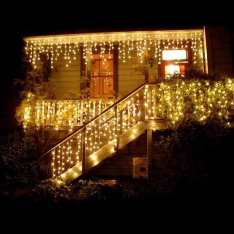 Sople lampki 200LED kurtyny świetlne Biały Ciepły Sople lampki 200LED kurtyny świetlne Biały Ciepły