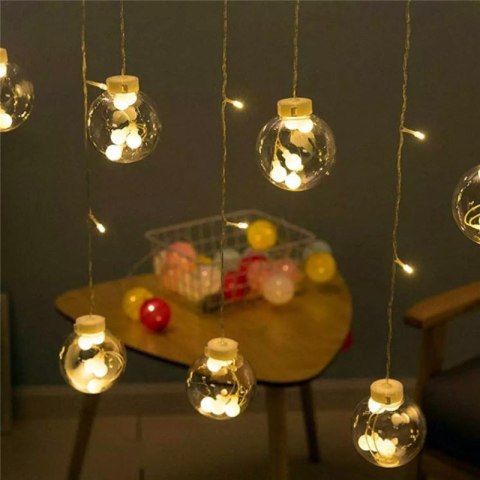 Girlanda 138LED kurtyna Bombki Biały Ciepły Girlanda 138LED kurtyna Bombki Biały Ciepły