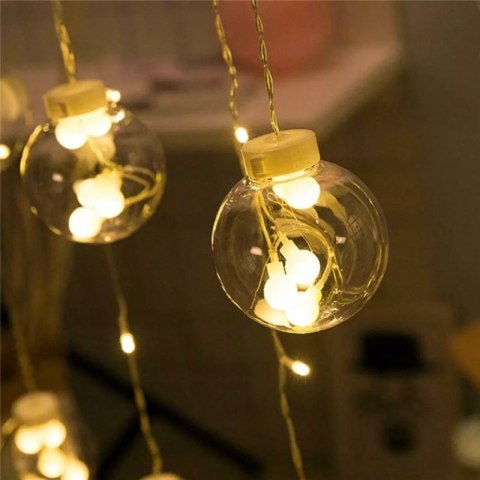 Girlanda 138LED kurtyna Bombki Biały Ciepły Girlanda 138LED kurtyna Bombki Biały Ciepły