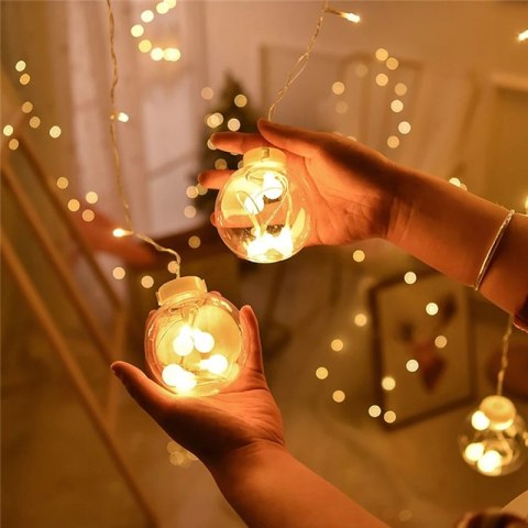 Girlanda 138LED kurtyna Bombki Biały Ciepły Girlanda 138LED kurtyna Bombki Biały Ciepły