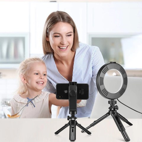 Lampa pierścieniowa do selfie WHITE + Statyw Mini Lampa pierścieniowa do selfie WHITE + Statyw Mini