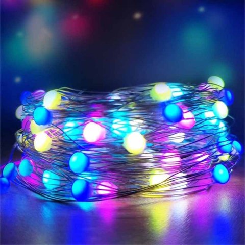 Lampki druciki na baterie 100 LED Wielokolorowe Lampki druciki na baterie 100 LED Wielokolorowe