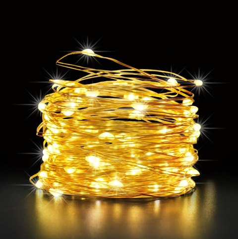 Girlanda solarna ogrodowa lampki, Drucik 100 LED Girlanda solarna ogrodowa lampki, Drucik 100 LED