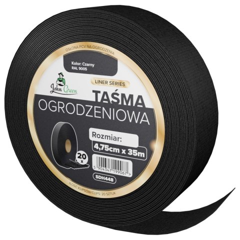 Taśma ogrodzeniowa 4,75cm x 35m Czarny + Klipsy Taśma ogrodzeniowa 4,75cm x 35m Czarny + Klipsy