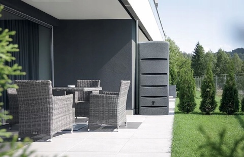 ZBIORNIK NA WODĘ, DESZCZÓWKĘ DESZCZOWNICA TOWER 260 Litrów granit antracyt ZBIORNIK NA WODĘ, DESZCZÓWKĘ DESZCZOWNICA TOWER 260 Litrów granit antracyt